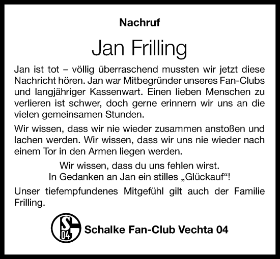 Anzeige von Jan Frilling von OM-Medien