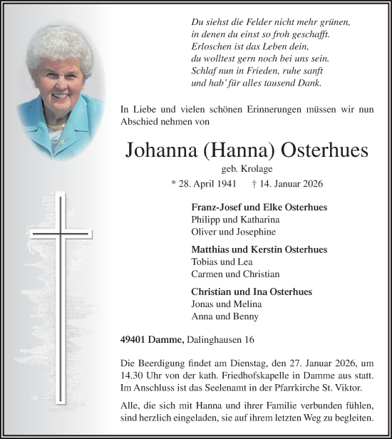 Anzeige von Johanna Osterhues von OM-Medien