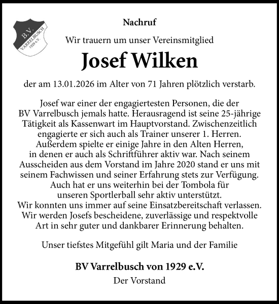 Anzeige von Josef Wilken von OM-Medien