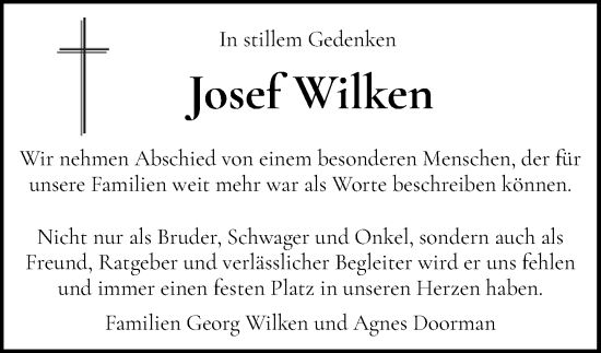 Anzeige von Josef Wilken von OM-Medien