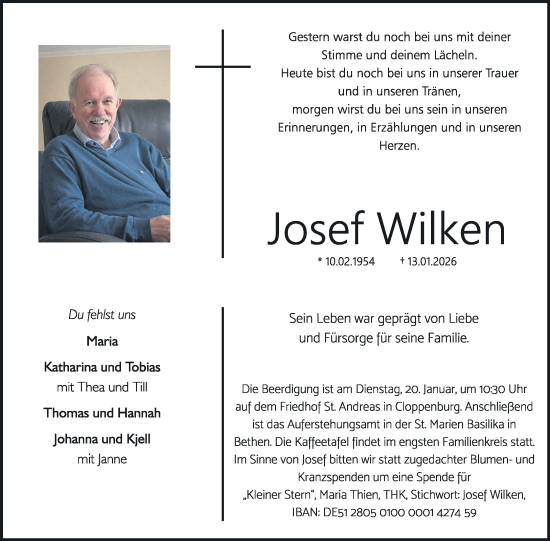 Anzeige von Josef Wilken von OM-Medien