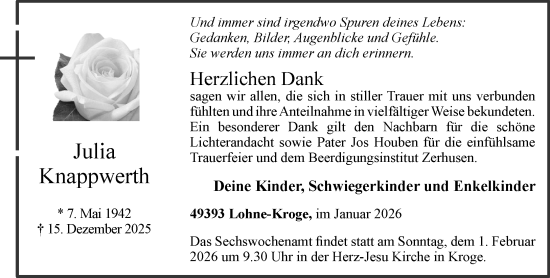 Anzeige von Julia Knappwerth von OM-Medien