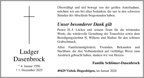 Anzeige von Ludger Dasenbrock von OM-Medien