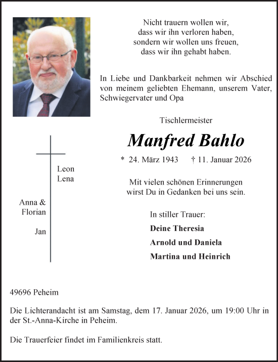 Anzeige von Manfred Bahlo von OM-Medien
