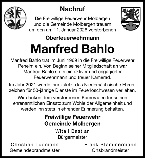 Anzeige von Manfred Bahlo von OM-Medien