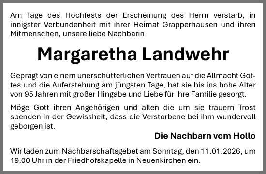 Anzeige von Margaretha Landwehr von OM-Medien
