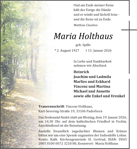 Anzeige von Maria Holthaus von OM-Medien