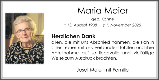 Anzeige von Maria Meier von OM-Medien