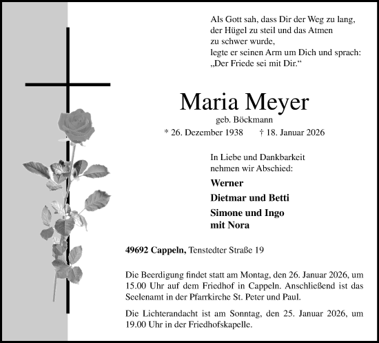 Anzeige von Maria Meyer von OM-Medien