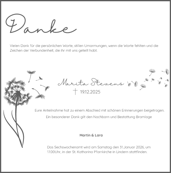 Anzeige von Marita Stevens von OM-Medien