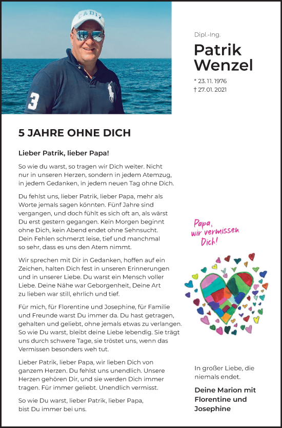 Anzeige von Patrik Wenzel von OM-Medien