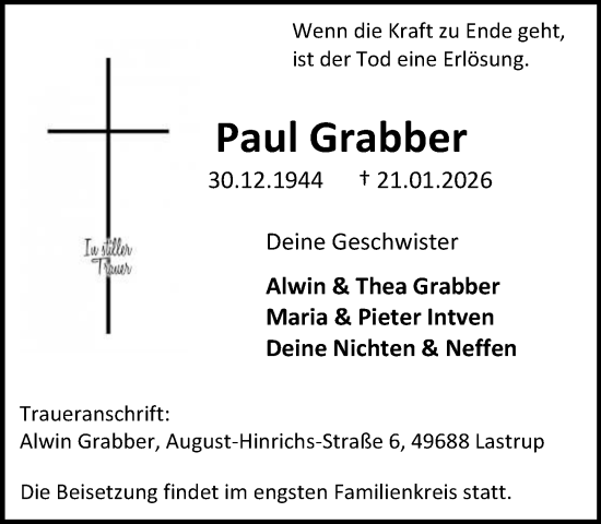 Anzeige von Paul Grabber von OM-Medien