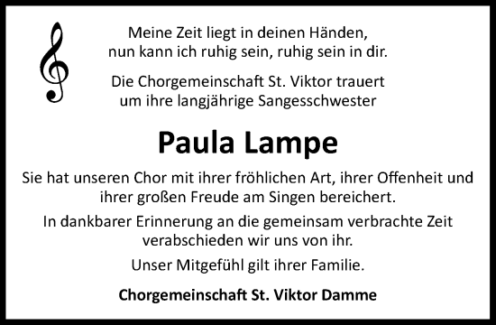 Anzeige von Paula Lampe von OM-Medien