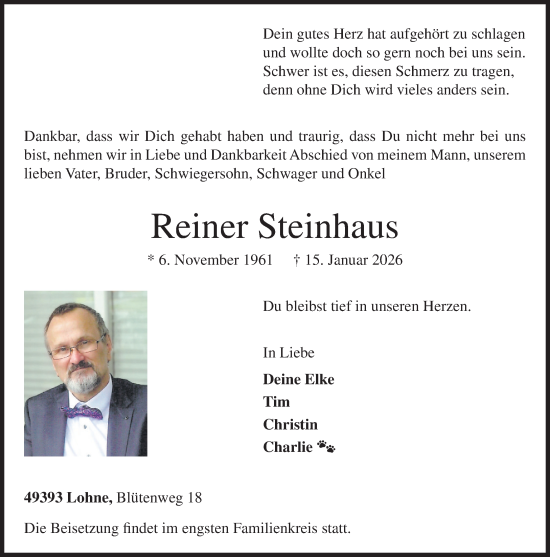 Anzeige von Reiner Steinhaus von OM-Medien
