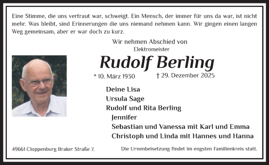 Anzeige von Rudolf Berling von OM-Medien
