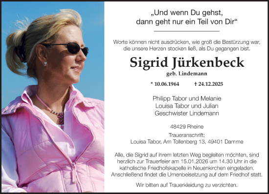 Anzeige von Sigrid Jürkenbeck von OM-Medien