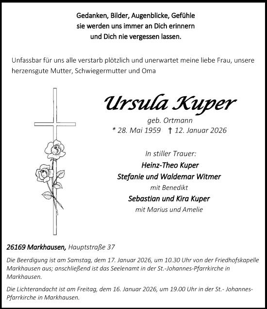 Anzeige von Ursula Kuper von OM-Medien