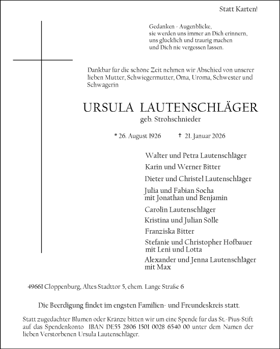 Anzeige von Ursula Lautenschläger von OM-Medien