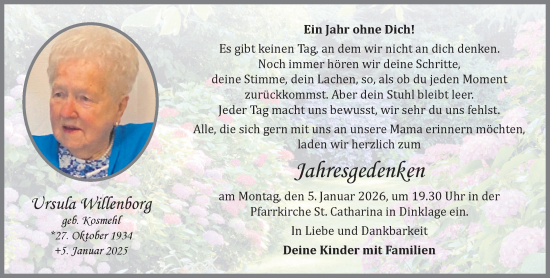 Anzeige von Ursula Willenborg von OM-Medien