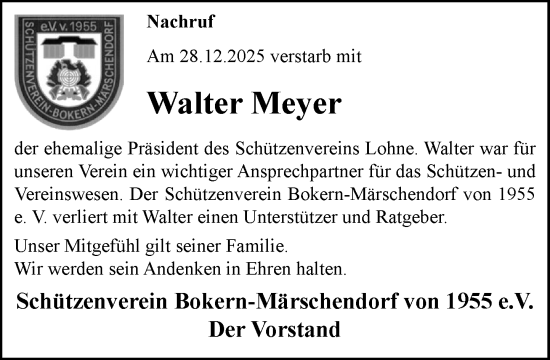 Anzeige von Walter Meyer von OM-Medien