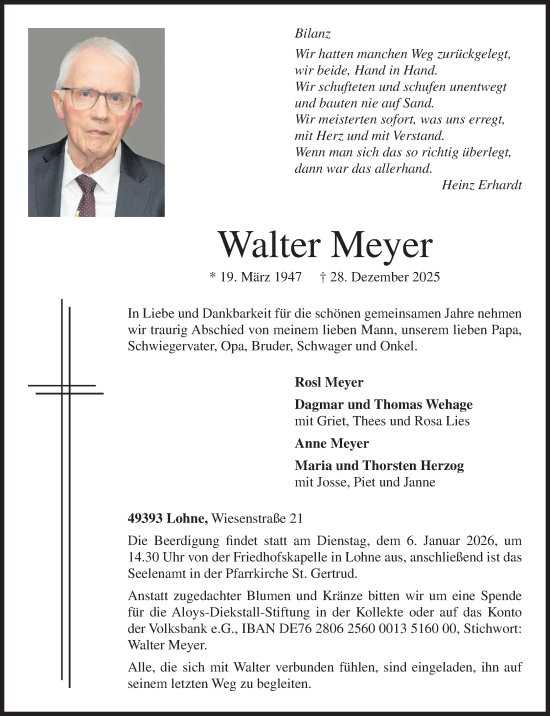 Anzeige von Walter Meyer von OM-Medien