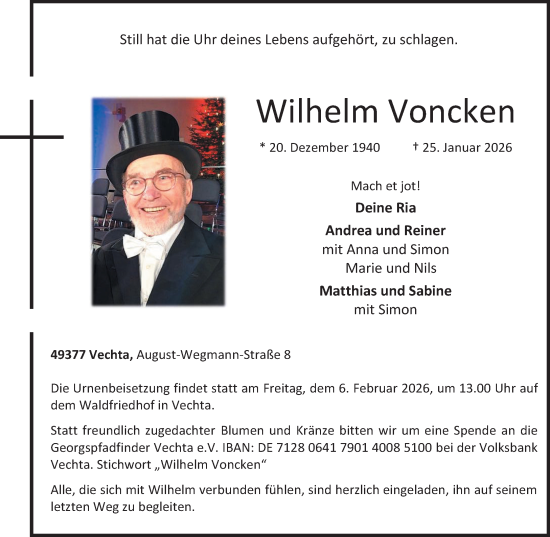 Anzeige von Wilhelm Voncken von OM-Medien