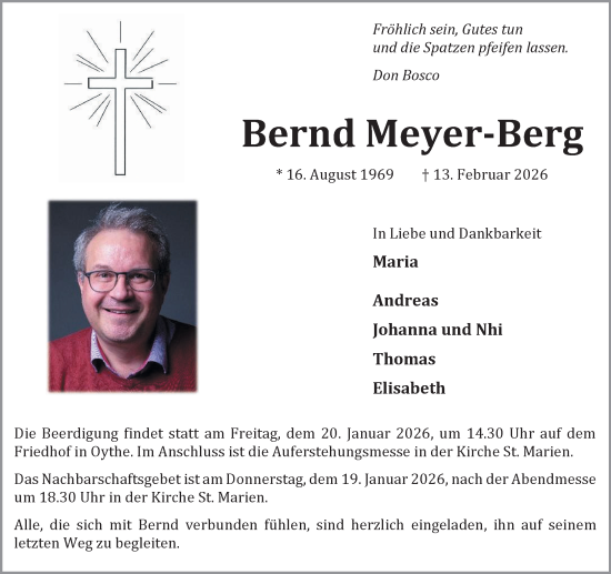 Anzeige von Bernd Meyer-Berg von OM-Medien