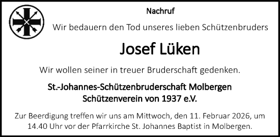 Anzeige von Josef Lüken von OM Medien