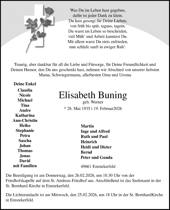 Anzeige von Elisabeth Buning von OM-Medien