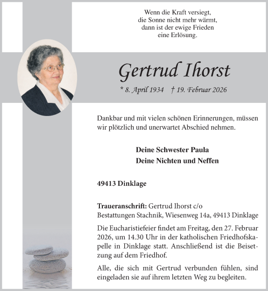 Anzeige von Gertrud Ihorst von OM-Medien