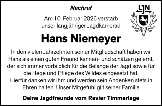 Anzeige von Hans Niemeyer von OM-Medien