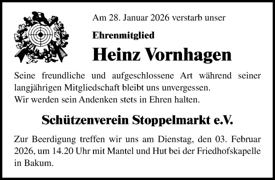 Anzeige von Heinz Vornhagen von OM-Medien