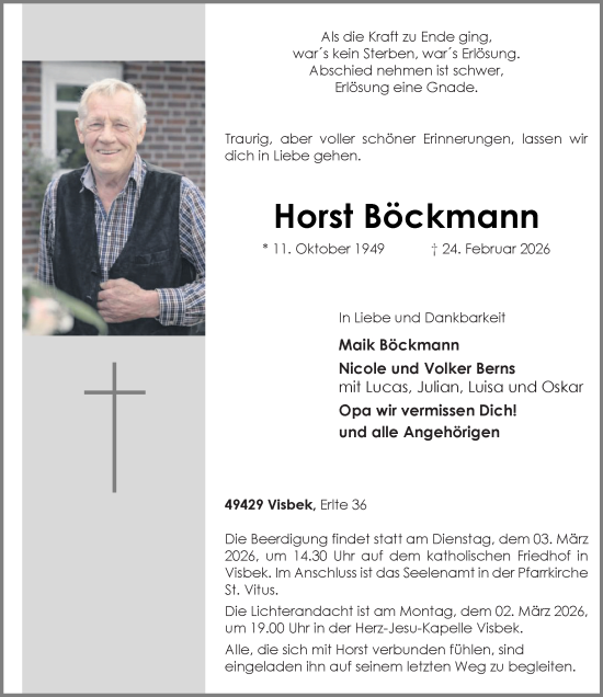 Anzeige von Horst Böckmann von OM-Medien