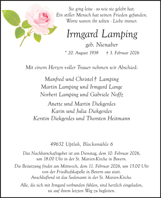Anzeige von Irmgard Lamping von OM-Medien