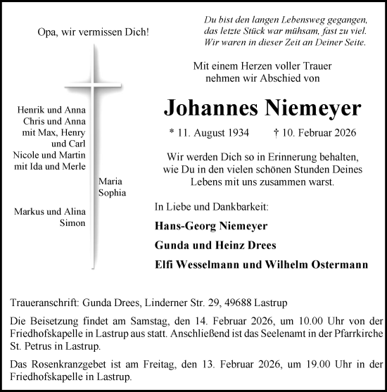 Anzeige von Johannes Niemeyer von OM-Medien