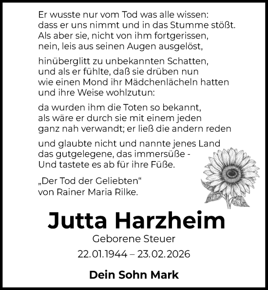 Anzeige von Jutta Harzheim von OM-Medien
