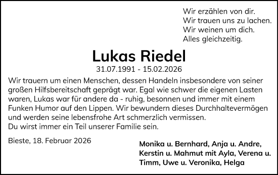 Anzeige von Lukas Riedel von OM-Medien