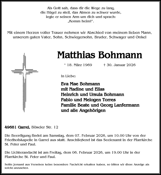 Anzeige von Matthias Bohmann von OM-Medien