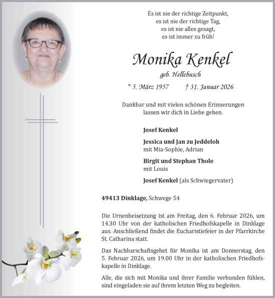 Anzeige von Monika Kenkel von OM-Medien